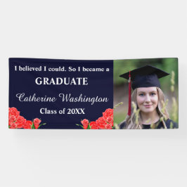 Elegant Red Roses Foto "Ik dacht dat ik kon" Sign Spandoek