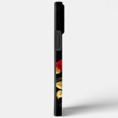 Elegant Red Roses Gold Black Photo Monogram Case-Mate iPhone Case (Achterkant / Rechts)