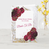 Elegant Red Roses Gold Marble Vrijgezellenfeest Kaart (Gele Bloem)