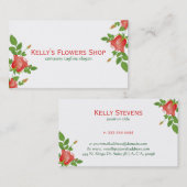 Elegant Red Roses Illustration Floral Design Visitekaartje (Voorkant / Achterkant)
