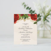 Elegant Red Roses op uitnodiging van Champagne Bir (Staand voorkant)
