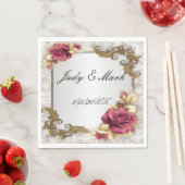 Elegant Red Roses Paper Napkins Servet (Insitu)