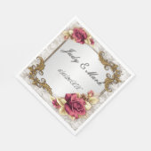 Elegant Red Roses Paper Napkins Servet (Hoek)