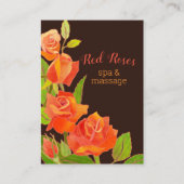 Elegant Red Roses Spa Therapist Visitekaartje (Voorkant)