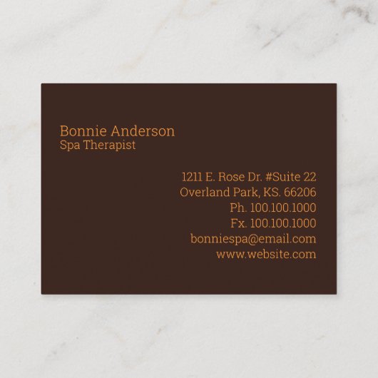 Elegant Red Roses Spa Therapist Visitekaartje (Achterkant)