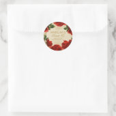 Elegant  Red Roses Sweet 16 Ronde Sticker (Tas)