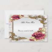 Elegant Red Roses Table Place Card Kaart (Voorkant)