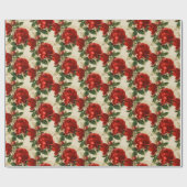Elegant  Red Roses Tan Cadeaupapier (Vlak)
