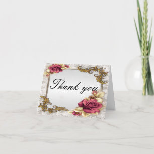Elegant Red Roses Thank You Card Bedankkaart