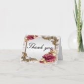 Elegant Red Roses Thank You Card Bedankkaart (Voorkant)
