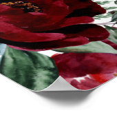 Elegant Red Roses Unplugged Ceremony Wedding Sign Poster (Hoek)