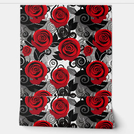 Elegant Red Roses Valentijnsdag Behang met B