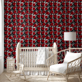 Elegant Red Roses Valentijnsdag Behang met B