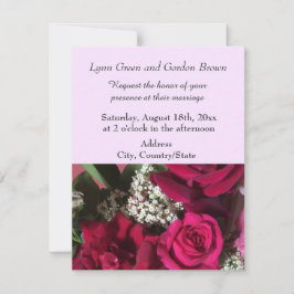 Elegant Red Roses Wedding Invitation Kaart