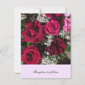 Elegant Red Roses Wedding Invitation Kaart (Achterkant)