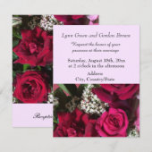 Elegant Red Roses Wedding Invitation Kaart (Voorkant / Achterkant)