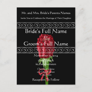Elegant Red Roses Wedding Invitation Uitnodiging Briefkaart