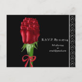 Elegant Red Roses Wedding Invitation Uitnodiging Briefkaart (Achterkant)