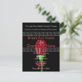 Elegant Red Roses Wedding Invitation Uitnodiging Briefkaart (Staand voorkant)