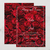 Elegant Red Roses Wedding-uitnodiging Kaart (Voorkant / Achterkant)