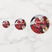 Elegant Red Roses White Calla Lily Flowers Confetti (Voorkanten)