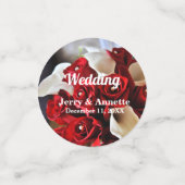 Elegant Red Roses White Calla Lily Flowers Confetti (Kleine voorkant)