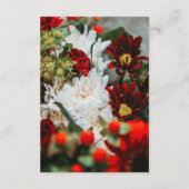 Elegant red rozen bloemen floral Wedding Details Informatiekaartje (Achterkant)