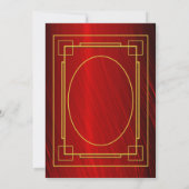 Elegant Red Satin 50th Birthday Invitation Kaart (Achterkant)
