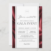 Elegant Red Satin Gala Fondsenwerving Event Party Kaart (Voorkant)
