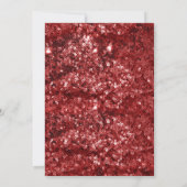 Elegant Red Satin & Glitter Gold Lijst Sweet 16 Kaart (Achterkant)