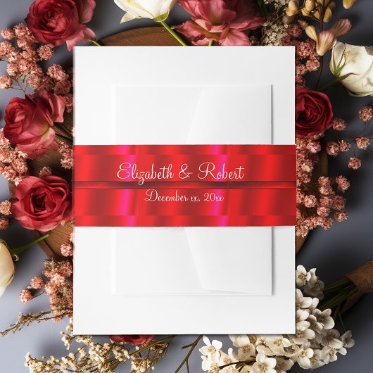 Elegant Red Satin Ribbon Aangepast lint Uitnodigingen Wikkel