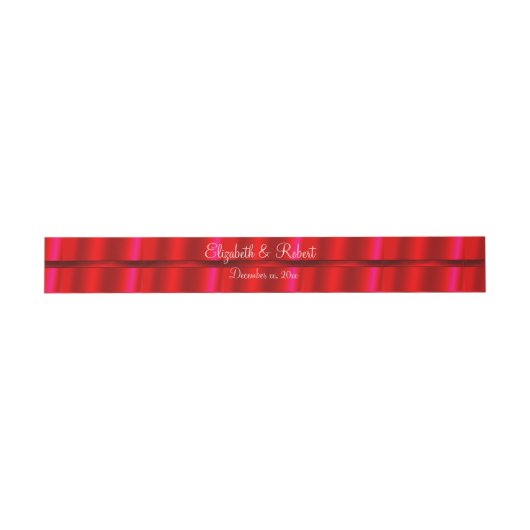 Elegant Red Satin Ribbon Aangepast lint Uitnodigingen Wikkel (Vlak)