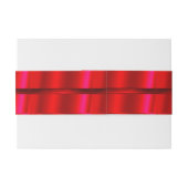 Elegant Red Satin Ribbon Aangepast lint Uitnodigingen Wikkel (Achterkant Voorbeeld)