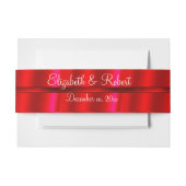 Elegant Red Satin Ribbon Aangepast lint Uitnodigingen Wikkel (Voorkant Voorbeeld)