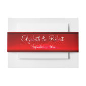 Elegant Red Satin Ribbon Aangepast lint Uitnodigingen Wikkel (Voorkant Voorbeeld)
