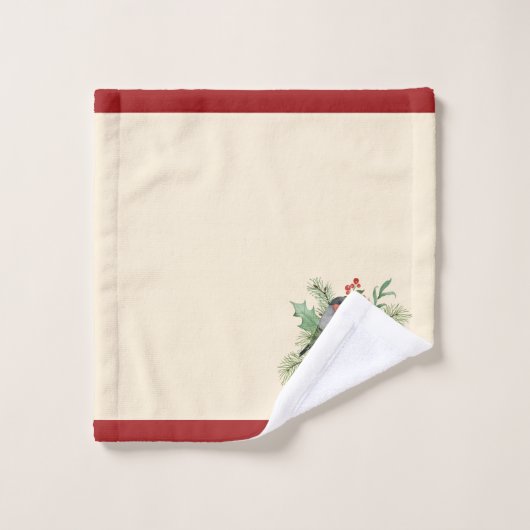 Elegant Red Scottish Play  Bullfinch Bad Handdoek (Wasdoekje)