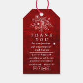 Elegant Red Scratch bloemendank u voor Gift Label Cadeaulabel (Voorkant)