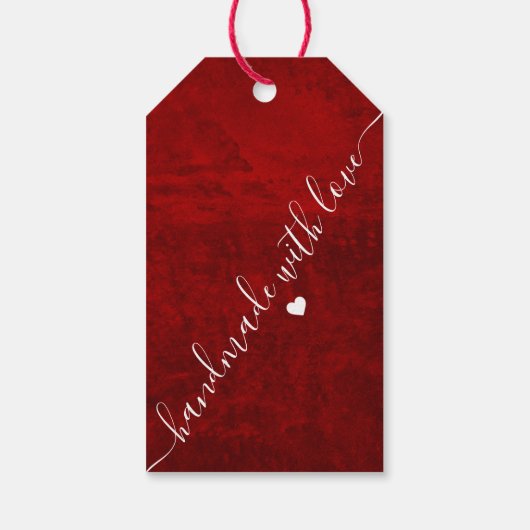 Elegant Red Scratch bloemendank u voor Gift Label Cadeaulabel (Achterkant)
