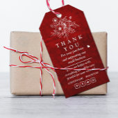 Elegant Red Scratch bloemendank u voor Gift Label Cadeaulabel