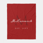Elegant Red Script Family Kerstmis op maat Fleece Deken (Voorkant)
