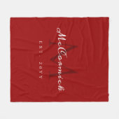 Elegant Red Script Family Kerstmis op maat Fleece Deken (Voorkant (Horizontaal))