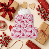 Elegant Red Script Love Holiday Cadeaupapier