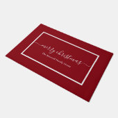 Elegant red script naam mary kerry kermas deurmat (Schuin)