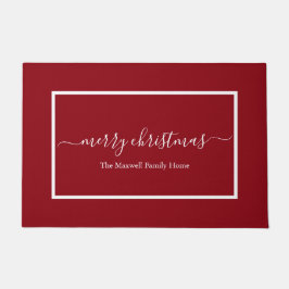 Elegant red script naam mary kerry kermas deurmat