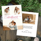 Elegant Red Script Photo Collage Kerstbrochure Flyer