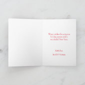 Elegant Red Script Photo Merry Kerstry Feestdagen Kaart (Binnen)