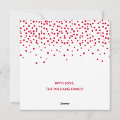 Elegant Red Script Typografie & Confetti Kerstmis Feestdagenkaart (Achterkant)