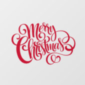 Elegant Red Script Typografie Merry Kerstry Raamsticker (Vel)