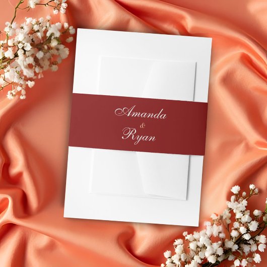 Elegant Red Script Wedding Uitnodigingen Wikkel