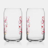 Elegant Red Script with Champagne Blikvorm Glas (Rechts)